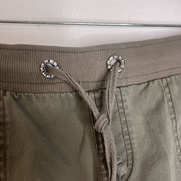 INC International Concepts Y2K Green Khaki Ruched Ankle Embroidered Pants size 4 - Picture 5 of 8